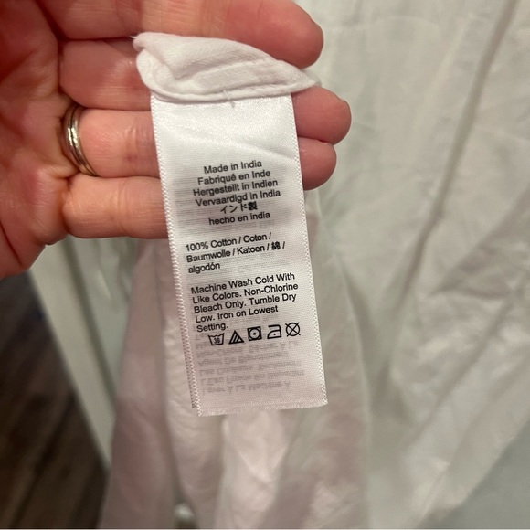 J. Crew Dress Women's Small White Airy Gauze Tunic Maxi Dress Unlined Cover-up - Picture 7 of 8